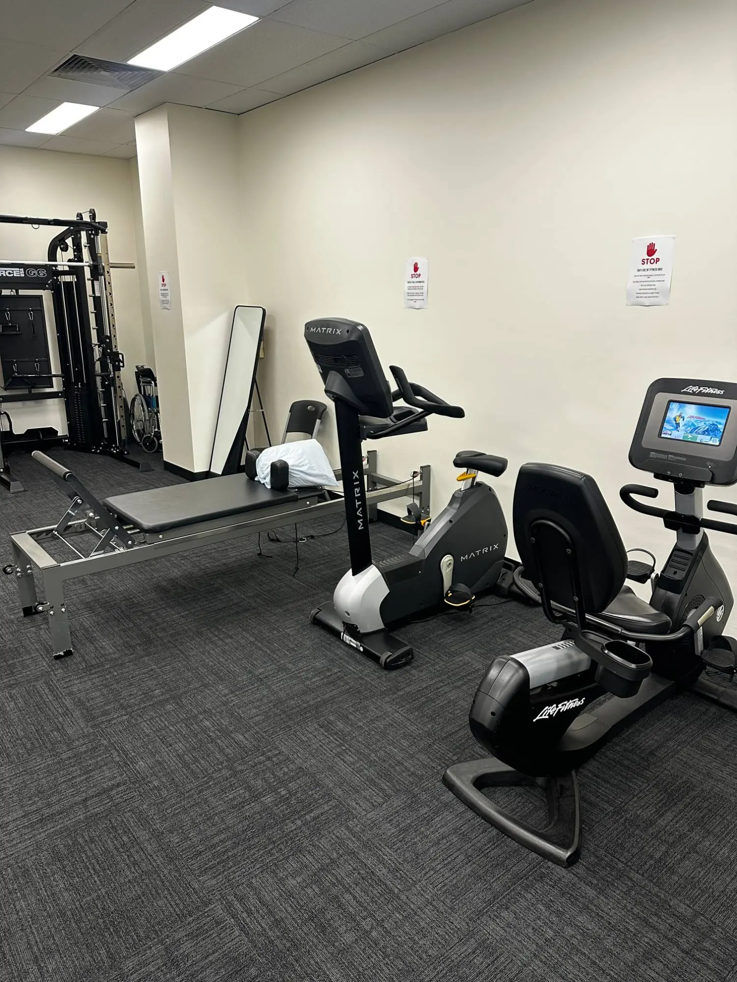 Exercise bikes and reformer
